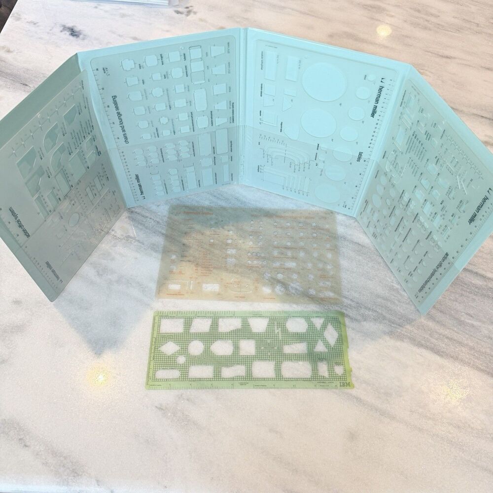 Vintage Engineering Drafting Templates HERMAN MILLER In Original Portfolio